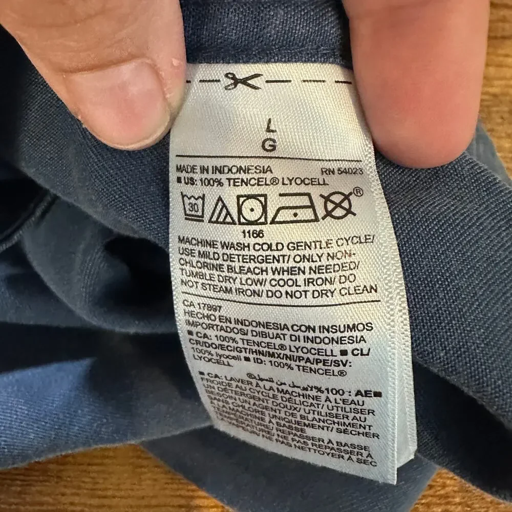 Old Navy Womens Size Large Faded Denim Twill Dress NWT Minimalist Basic EUC - Picture 4 of 9